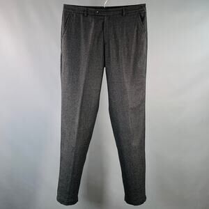 ADAM KIMMEL Size L Charcoal Grey Wool Twill Tapered Zip Fly Dress Pants